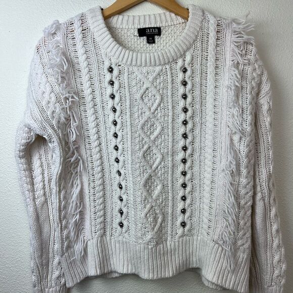 Ana Ivory Boho Studded Fringe Cable
Knit Sweater XS - Picture 7 of 8